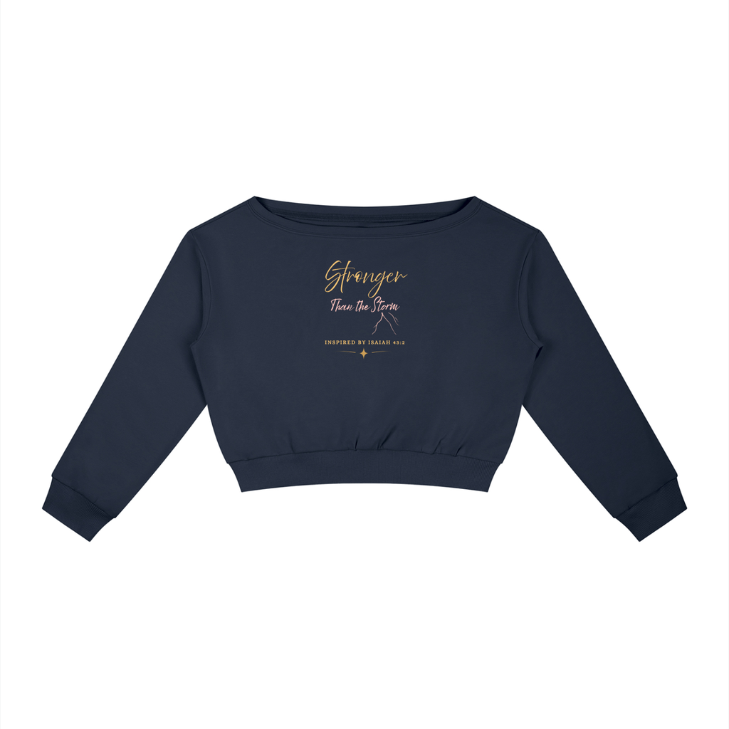 Stronger Than the Storm Women's Off-Shoulder Sweatshirt