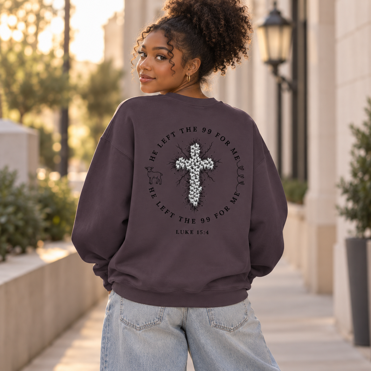 He Left The 99 for Me Heavyweight Crewneck Sweatshirt