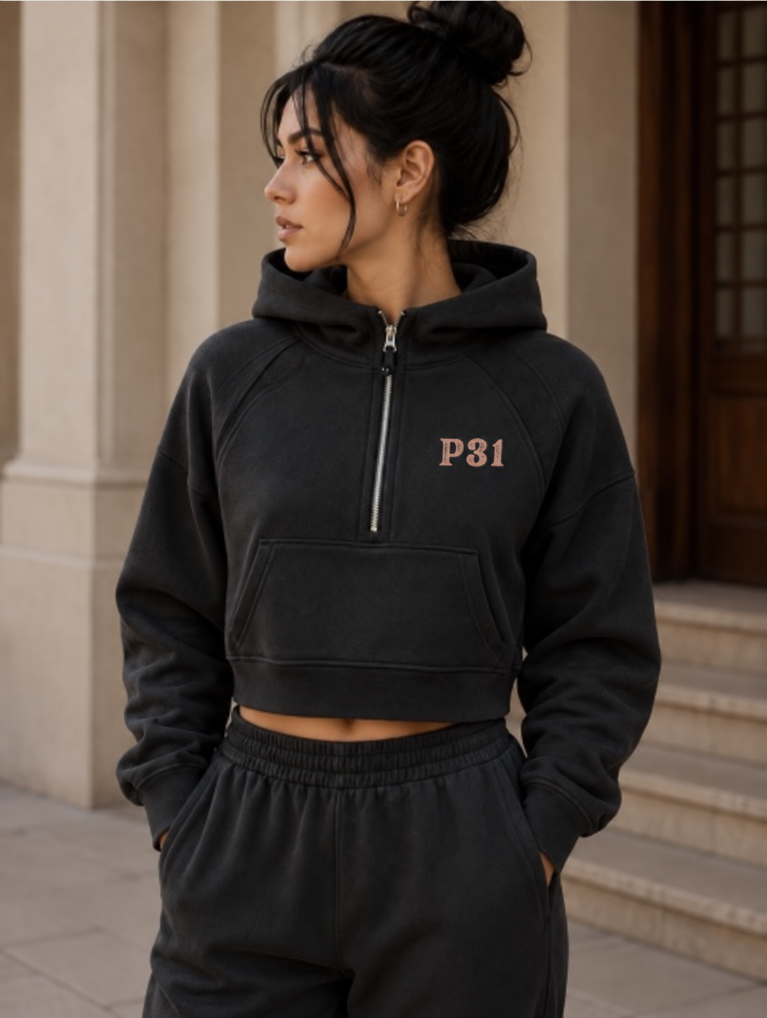 Forgiven Cropped Half-Zip Hoodie
