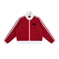 Jesus Contrast Side Stripe Fleece Cropped Track Jacket