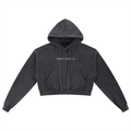 Far More Than Rubies Snow Washed Cropped Hoodie