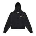 Grace Made Her Strong Fleeced Zip-Up Cropped Hoodie